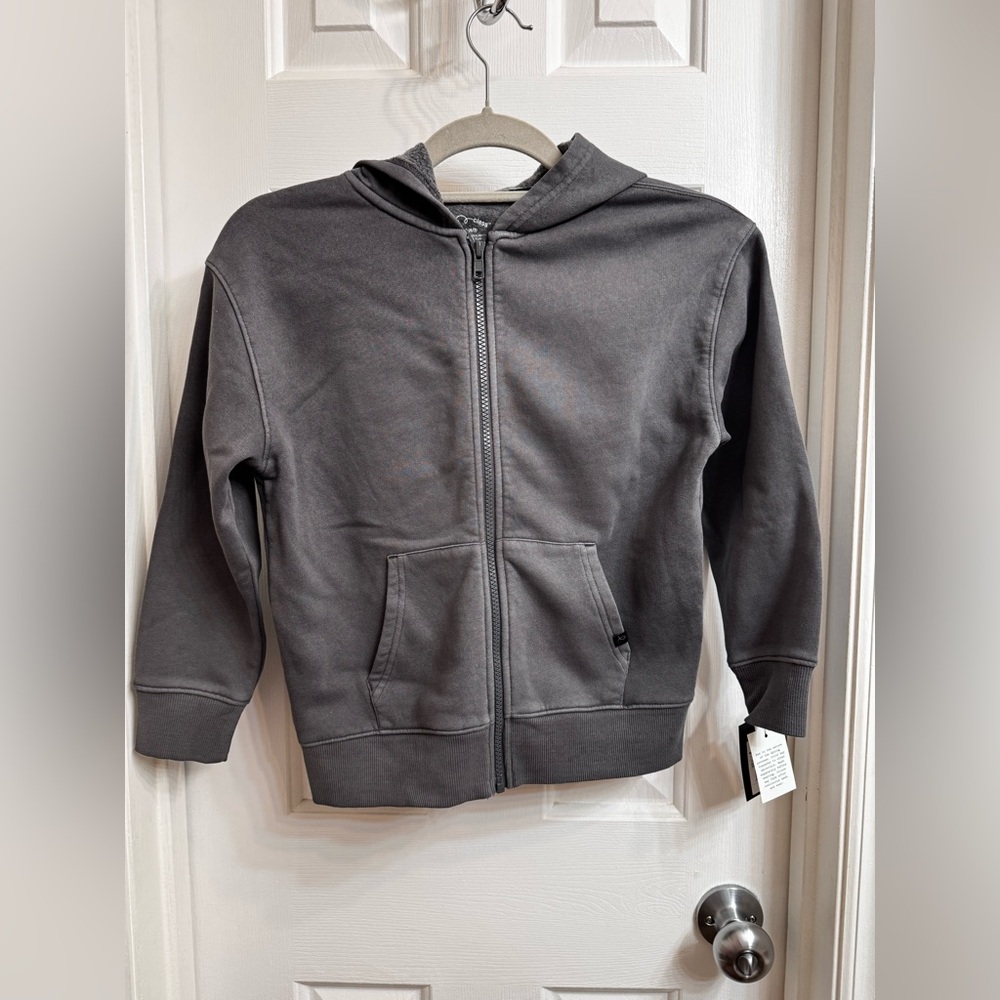 Art Class Dark Gray Zip-Up Sweatshirt Hoodie, Size Small (6/7)